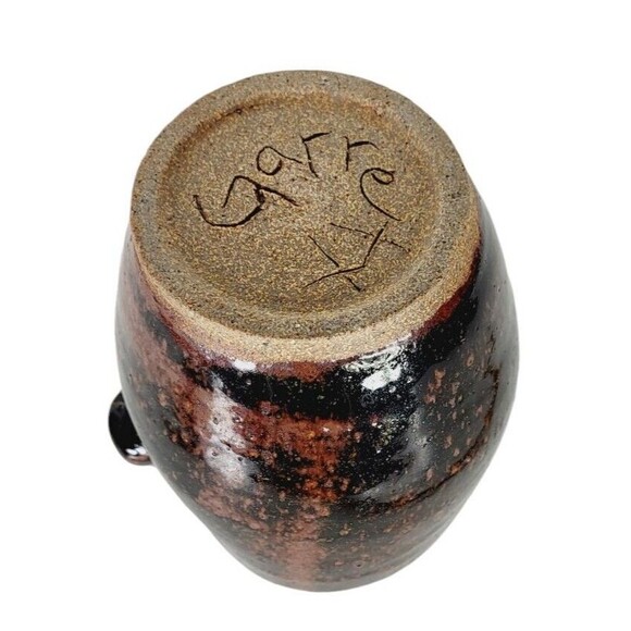 VTG MCM 60s Anthropomorphic Face Vase Clay Stoneware Pottery Studio Art Signed - Picture 11 of 12